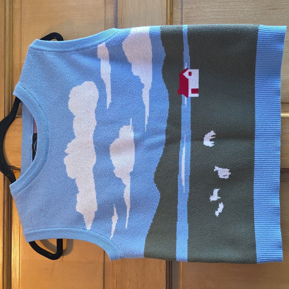 Cider Blue and Green Scenic Sweater Vest